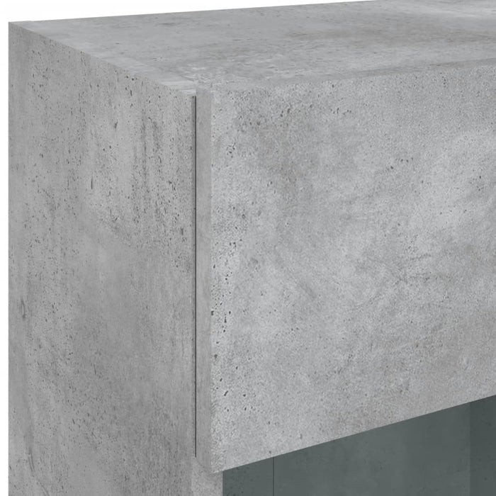 Comodă TV de perete cu lumini LED, gri beton, 40x30x60,5 cm - WALTI WALTI