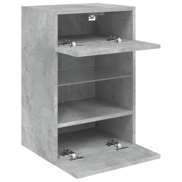 Comodă TV de perete cu lumini LED, gri beton, 40x30x60,5 cm - WALTI WALTI