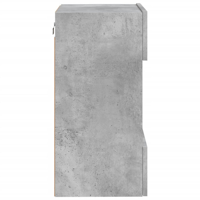 Comodă TV de perete cu lumini LED, gri beton, 40x30x60,5 cm - WALTI WALTI