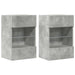 Comode de perete cu lumini LED pentru TV 2 buc. gri beton 40x30x60,5cm - WALTI WALTI