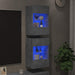 Comode de perete cu lumini LED pentru TV 2 buc. gri beton 40x30x60,5cm - WALTI WALTI
