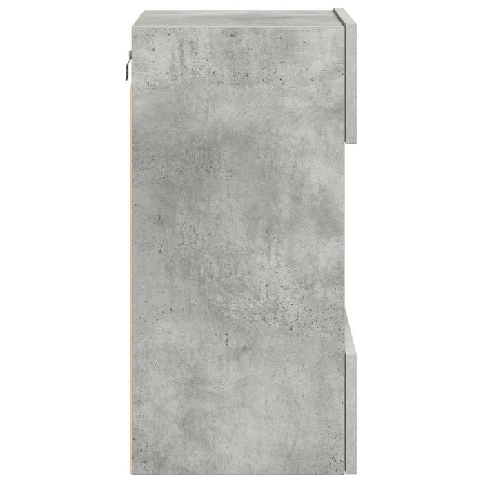 Comode de perete cu lumini LED pentru TV 2 buc. gri beton 40x30x60,5cm - WALTI WALTI