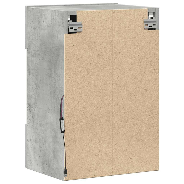 Comode de perete cu lumini LED pentru TV 2 buc. gri beton 40x30x60,5cm - WALTI WALTI