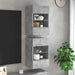 Comode de perete cu lumini LED pentru TV 2 buc. gri beton 40x30x60,5cm - WALTI WALTI