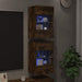 Comode de perete cu lumini LED pentru TV, 2 buc. stejar fumuriu, 40x30x60,5cm - WALTI WALTI