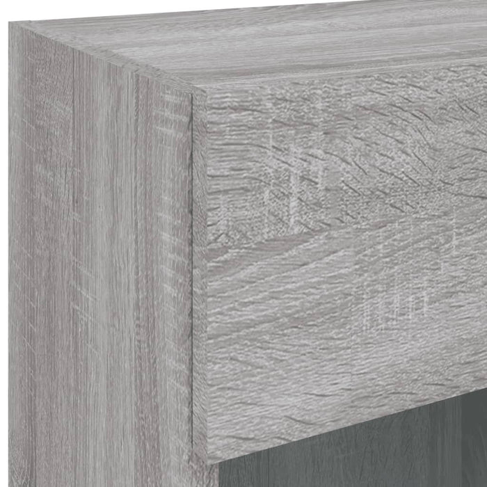 Comodă TV de perete cu lumini LED, gri sonoma, 40x30x60,5 cm - WALTI WALTI