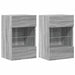 Comode de perete cu lumini LED pentru TV, 2 buc, gri sonoma, 40x30x60,5 cm - WALTI WALTI