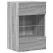 Comode de perete cu lumini LED pentru TV, 2 buc, gri sonoma, 40x30x60,5 cm - WALTI WALTI