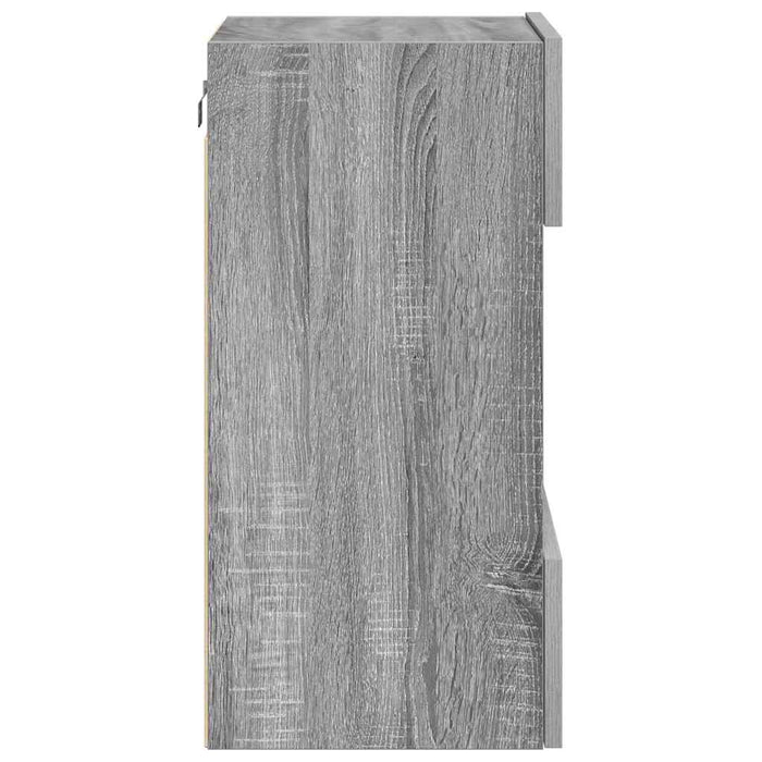Comode de perete cu lumini LED pentru TV, 2 buc, gri sonoma, 40x30x60,5 cm - WALTI WALTI