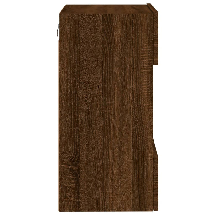 Comodă TV de perete cu lumini LED, stejar maro, 40x30x60,5cm - WALTI WALTI