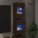 Comode de perete cu lumini LED pentru TV, 2 buc. stejar maro, 40x30x60,5cm - WALTI WALTI
