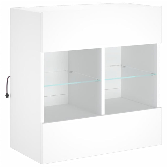 Comodă TV de perete cu lumini LED, alb, 58,5x30x60,5 cm - WALTI WALTI