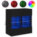 Comodă TV de perete cu lumini LED, negru, 58,5x30x60,5 cm - WALTI WALTI