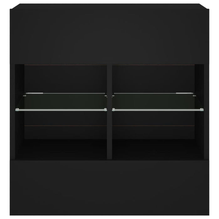 Comodă TV de perete cu lumini LED, negru, 58,5x30x60,5 cm - WALTI WALTI