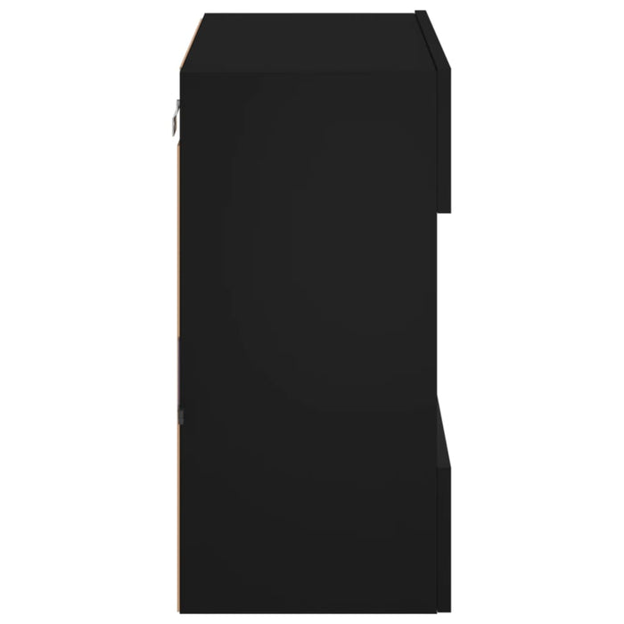 Comodă TV de perete cu lumini LED, negru, 58,5x30x60,5 cm - WALTI WALTI