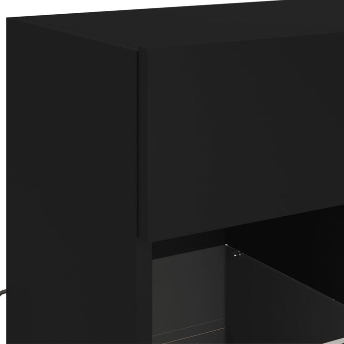 Comodă TV de perete cu lumini LED, negru, 58,5x30x60,5 cm - WALTI WALTI
