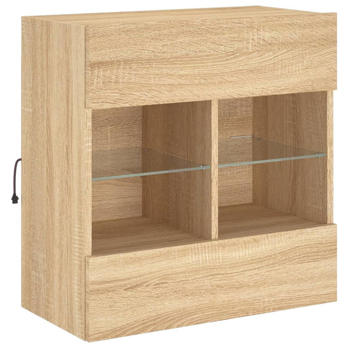 Comodă TV de perete cu LED, stejar sonoma, 58,5x30x60,5 cm - WALTI WALTI