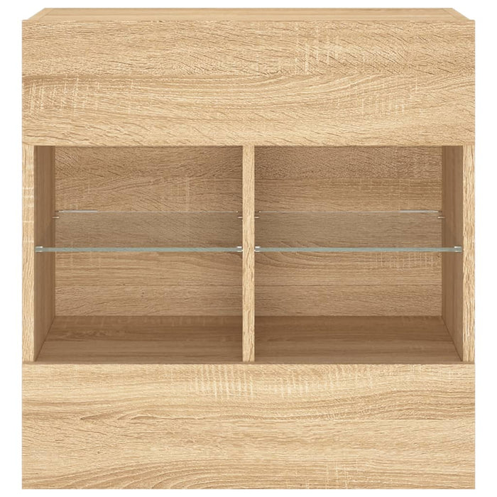 Comodă TV de perete cu LED, stejar sonoma, 58,5x30x60,5 cm - WALTI WALTI