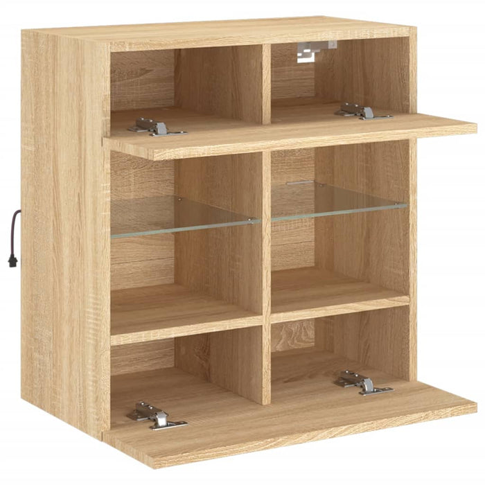 Comodă TV de perete cu LED, stejar sonoma, 58,5x30x60,5 cm - WALTI WALTI