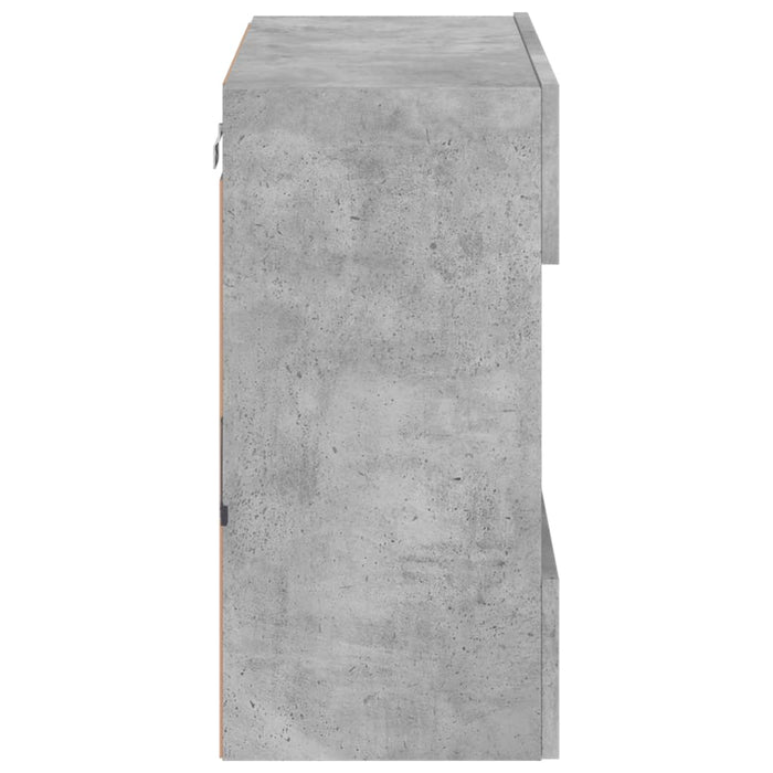 Comodă TV de perete cu lumini LED, gri beton, 58,5x30x60,5 cm - WALTI WALTI