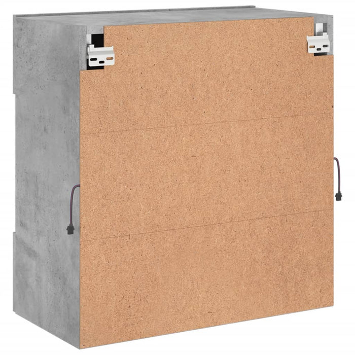 Comodă TV de perete cu lumini LED, gri beton, 58,5x30x60,5 cm - WALTI WALTI