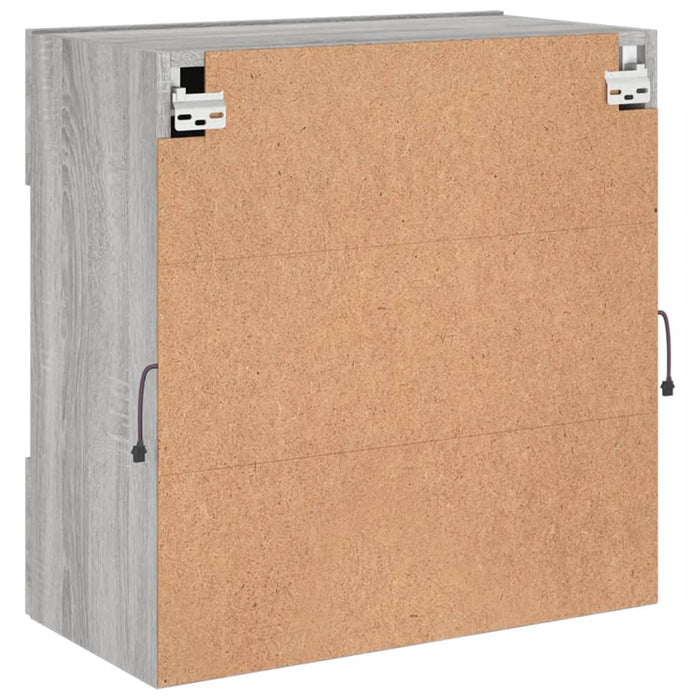 Comodă TV de perete cu lumini LED, gri sonoma, 58,5x30x60,5 cm - WALTI WALTI