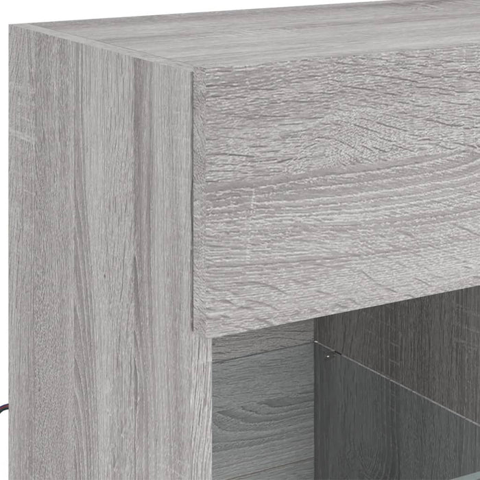 Comodă TV de perete cu lumini LED, gri sonoma, 58,5x30x60,5 cm - WALTI WALTI