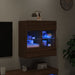 Comodă TV de perete cu lumini LED, stejar maro, 58,5x30x60,5 cm - WALTI WALTI