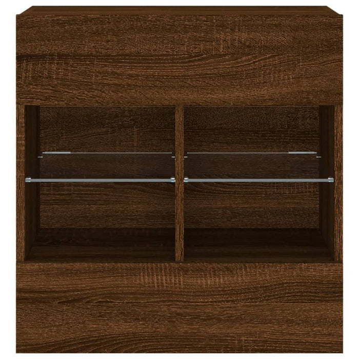 Comodă TV de perete cu lumini LED, stejar maro, 58,5x30x60,5 cm - WALTI WALTI