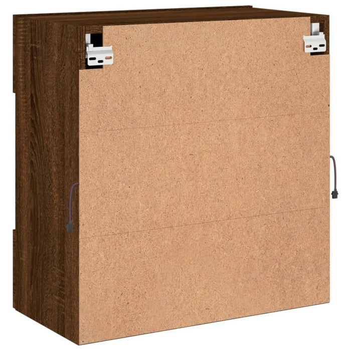 Comodă TV de perete cu lumini LED, stejar maro, 58,5x30x60,5 cm - WALTI WALTI