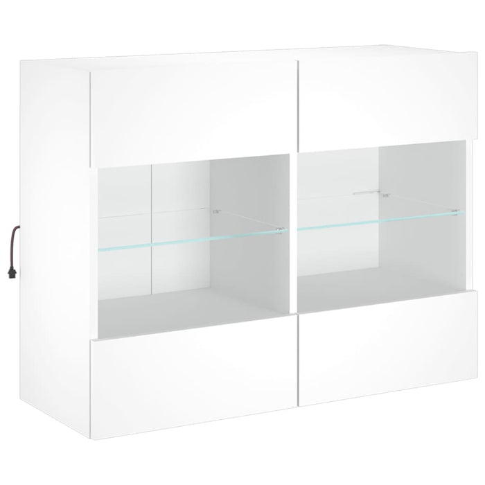 Comodă TV de perete cu lumini LED, alb, 78,5x30x60,5 cm - WALTI WALTI