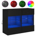 Comodă TV de perete cu lumini LED, negru, 78,5x30x60,5 cm - WALTI WALTI