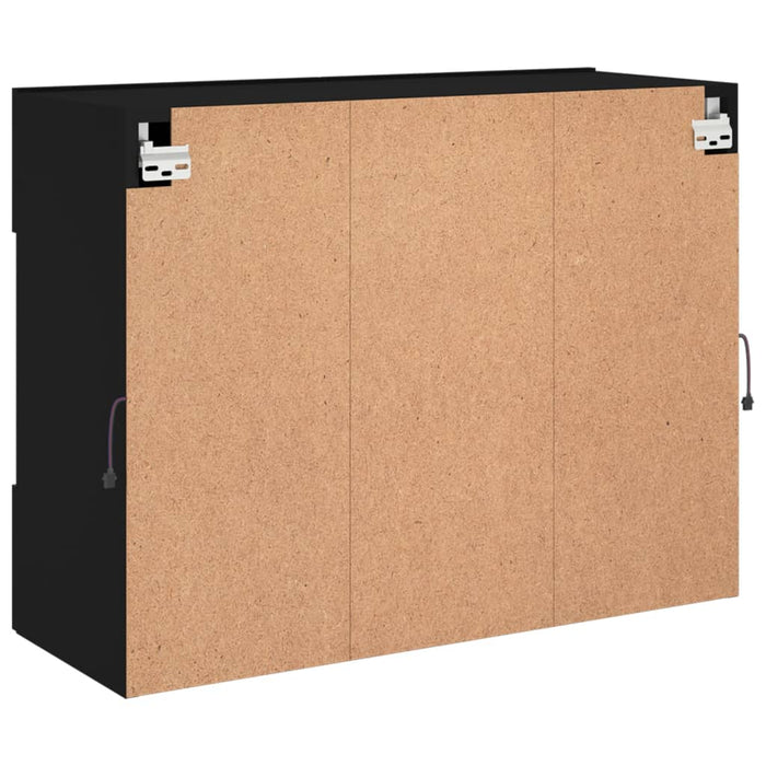 Comodă TV de perete cu lumini LED, negru, 78,5x30x60,5 cm - WALTI WALTI