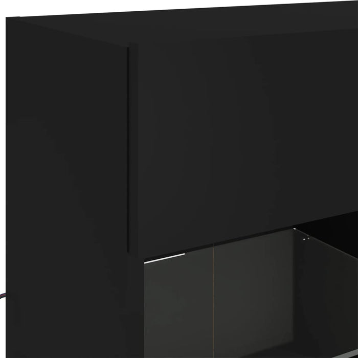 Comodă TV de perete cu lumini LED, negru, 78,5x30x60,5 cm - WALTI WALTI