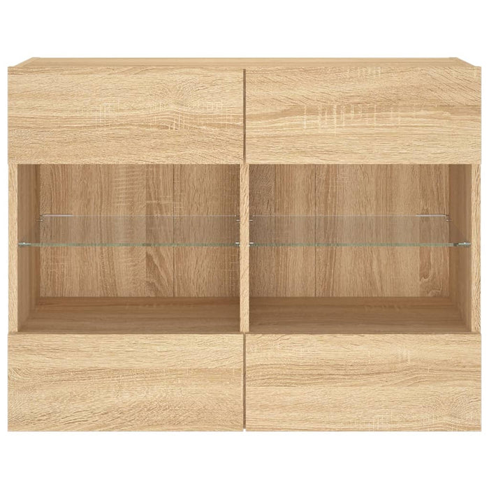 Comodă TV de perete cu LED, stejar sonoma, 78,5x30x60,5 cm - WALTI WALTI
