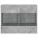 Comodă TV de perete cu lumini LED, gri beton, 78,5x30x60,5 cm - WALTI WALTI