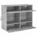 Comodă TV de perete cu lumini LED, gri beton, 78,5x30x60,5 cm - WALTI WALTI