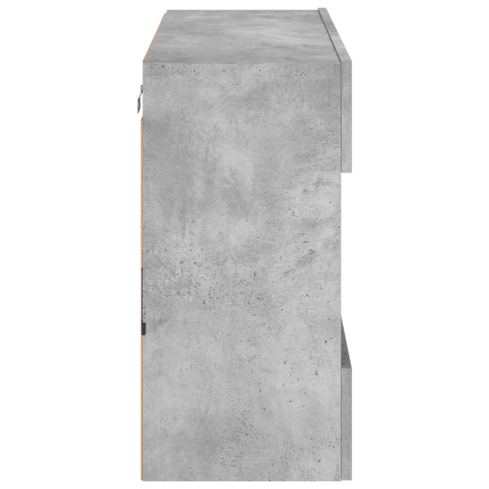 Comodă TV de perete cu lumini LED, gri beton, 78,5x30x60,5 cm - WALTI WALTI