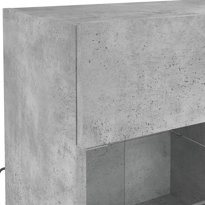 Comodă TV de perete cu lumini LED, gri beton, 78,5x30x60,5 cm - WALTI WALTI