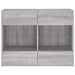 Comodă TV de perete cu lumini LED, gri sonoma, 78,5x30x60,5 cm - WALTI WALTI