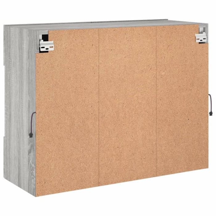 Comodă TV de perete cu lumini LED, gri sonoma, 78,5x30x60,5 cm - WALTI WALTI