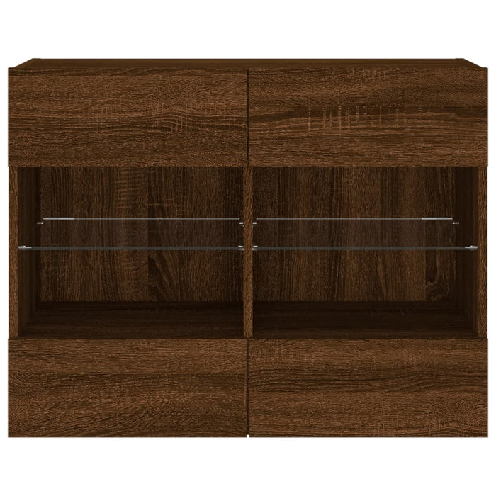 Comodă TV de perete cu lumini LED, stejar maro, 78,5x30x60,5 cm - WALTI WALTI