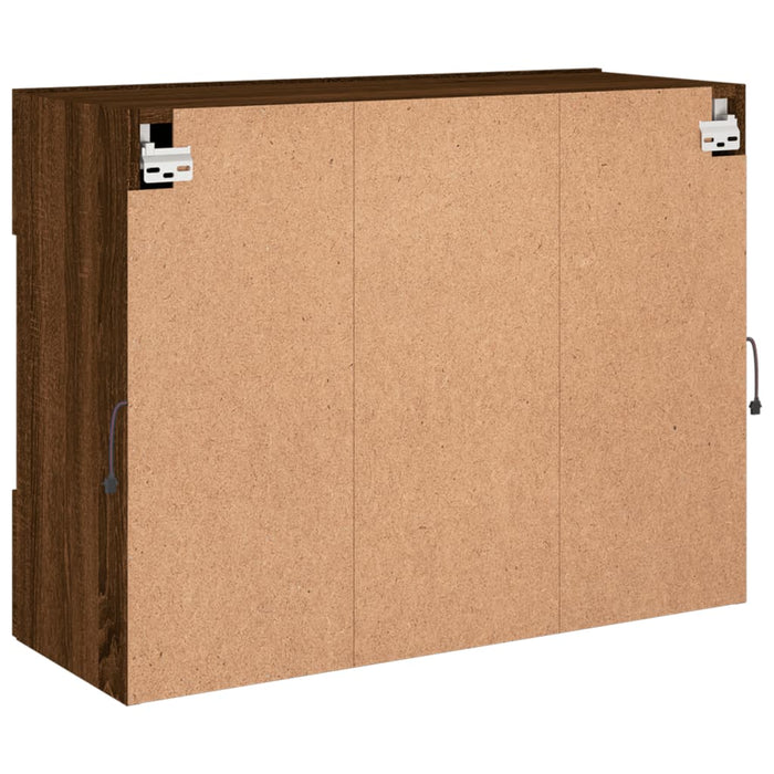 Comodă TV de perete cu lumini LED, stejar maro, 78,5x30x60,5 cm - WALTI WALTI
