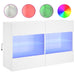 Comodă TV de perete cu lumini LED, alb, 98,5x30x60,5 cm - WALTI WALTI