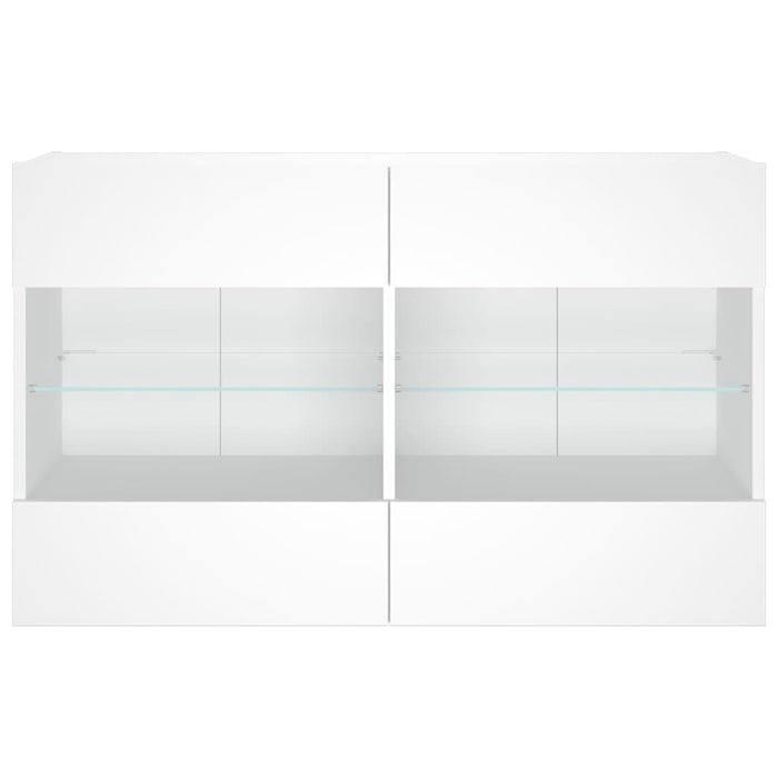 Comodă TV de perete cu lumini LED, alb, 98,5x30x60,5 cm - WALTI WALTI