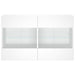 Comodă TV de perete cu lumini LED, alb, 98,5x30x60,5 cm - WALTI WALTI