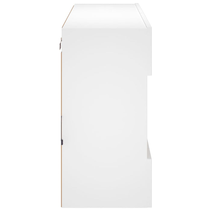 Comodă TV de perete cu lumini LED, alb, 98,5x30x60,5 cm - WALTI WALTI
