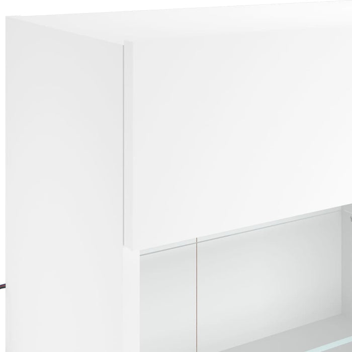 Comodă TV de perete cu lumini LED, alb, 98,5x30x60,5 cm - WALTI WALTI