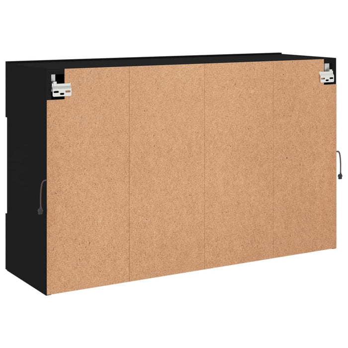 Comodă TV de perete cu lumini LED, negru, 98,5x30x60,5 cm WALTI