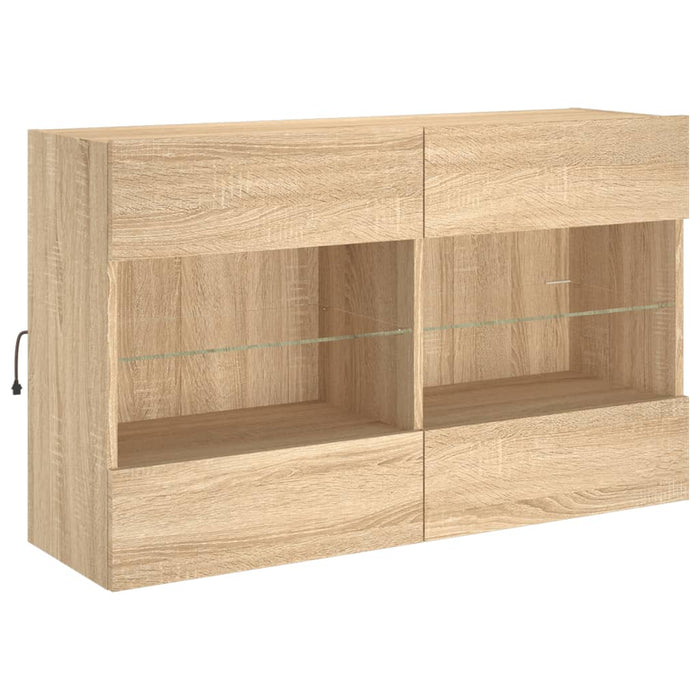 Comodă TV de perete cu LED, stejar sonoma, 98,5x30x60,5 cm - WALTI WALTI